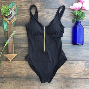 NWT RALPH LAUREN  BLACK w/ GOLD ACCENT SWIMSUIT